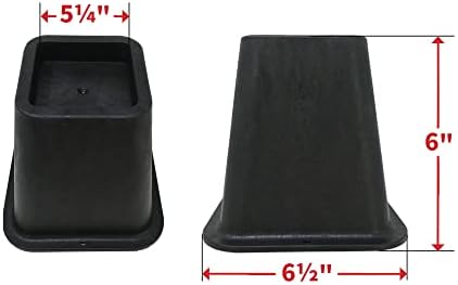 Shepherd Hardware 6 Inch Bed Risers Black 4 Count