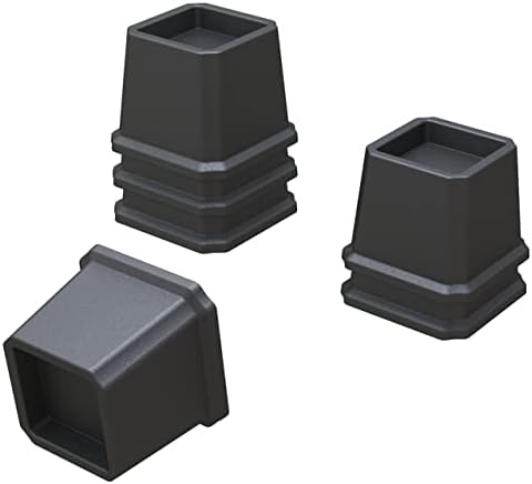 Whynonap Bed Risers Ultimate 3-Inch Heavy Duty Bed Elevators for Sofa Table Furniture Set of 6 for Up to 3000 Lbs Black