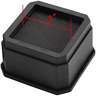 2 Inch Heavy Duty Bed Risers Set of 4 with Rubber Pads