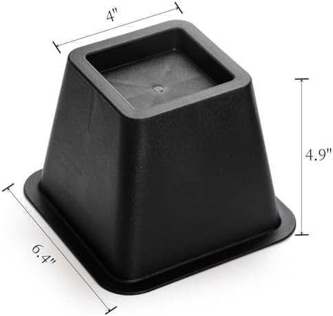 4-Inch Durable Bed Risers 6-Pack Stackable Design with Anti-Slip Pads