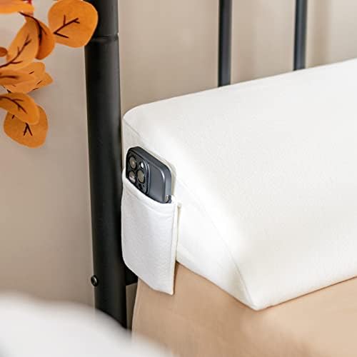 GOFLAME Queen Size Bed Wedge Pillow with Side Pocket