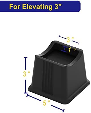 Adjustable Bed Riser 3 Height Durable Plastic for Underneath Storage