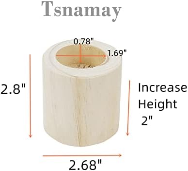 TSnAmay4Pcs Cylinder Solid Wood Bed Risers Increase Height 2 for Sofa Couch Chair Table