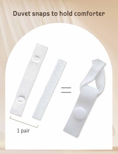 Duvet Snaps for Comforter Hold 16 White Clips with Hidden Buttons