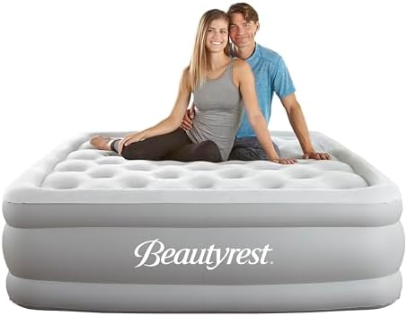 Beautyrest 16 Inch Full Air Mattress with Coil Beam and Pump