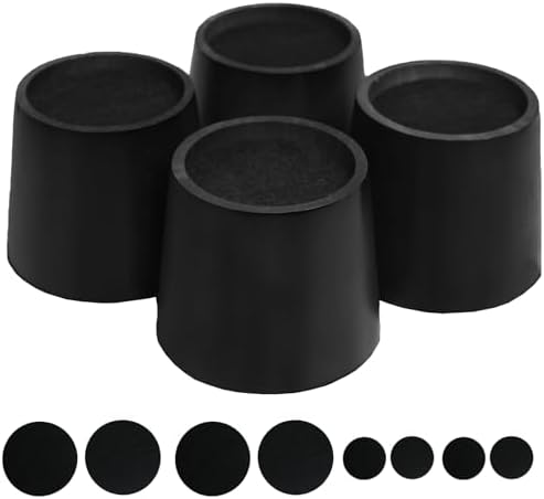 Black Tapered Bed Risers Set of 4 Heavy Duty Bed Risers with Felt Pads