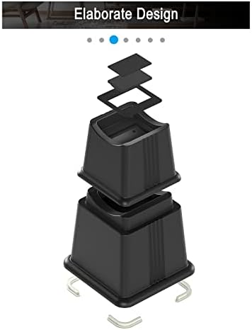 ZTON Adjustable Bed Risers - Up to 8 Height - Durable versatile for Sleep Sofa and Storage