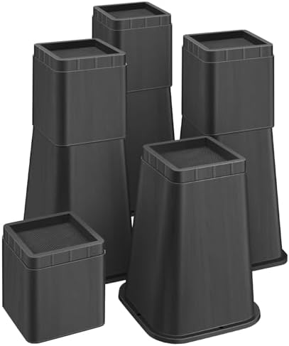 Set of 4 12 Inch Heavy Duty Bed Risers Black
