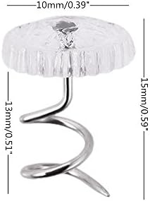 100-Pack Clear Plastic Head Twist Pins for Bed Skirts Upholstery