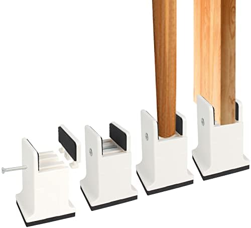 DEDU Bed Risers Adjustable Screw Clamp 3 Inch 4 Pack Heavy Duty White