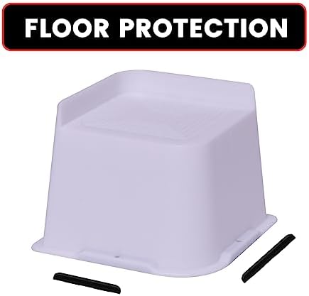 4 Inch Bed Risers 4 Pack White Heavy Duty Support Up to 6000 Lbs