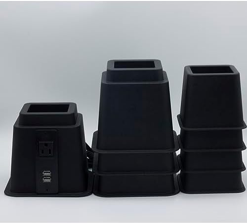 HomeRoots Bed Risers Set - Durable Plastic for Bed and Sofa
