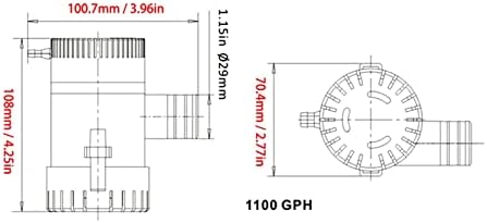 Mini Power Small Pump Automatic Boat Bilge Pump 1100GPH Submersible Bilge Sump with Float Switch