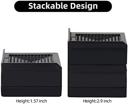 Diveken 15 Heavy-Duty Furniture Risers for Beds Desks Sofa Table and more Black Set of 4