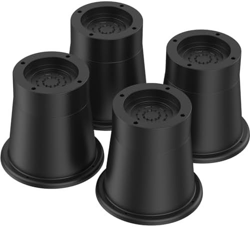 Adjustable Bed Risers for Beds Non-Slip Vibration Reduction 4-Pack Bed Riser Set