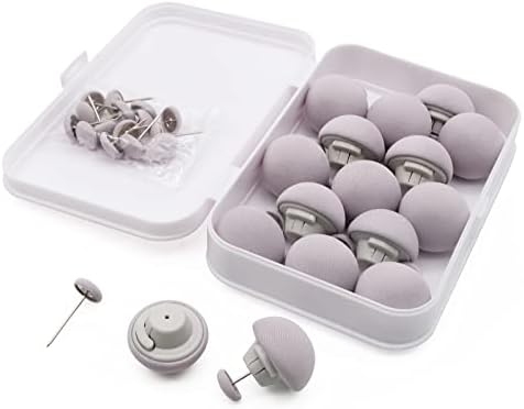 MQUPIN Duvet Cover Clips 16 Set with Mushroom Buttons and Long Nails - Grey
