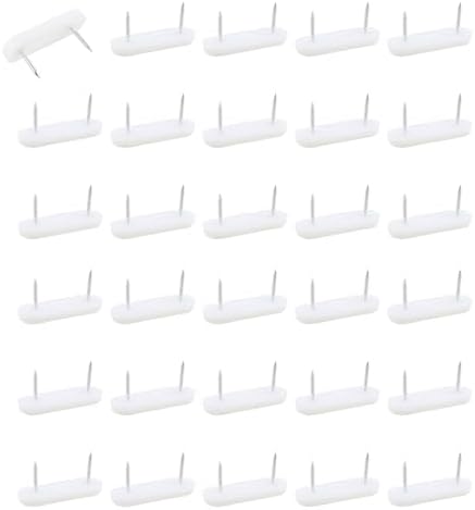 30PCS White Thickened Plastic Chair Foot Pegs for Furniture Beds and Skirts Durable Fixing Pins for Chairs or Tables