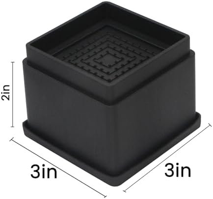 Adjustable Bed Risers 2 Inch Set of 8 with Rubber Pads