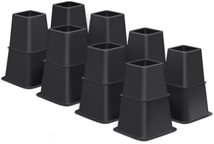 ANNKUT 8 Inch Heavy Duty Bed Risers 8 Pack Black