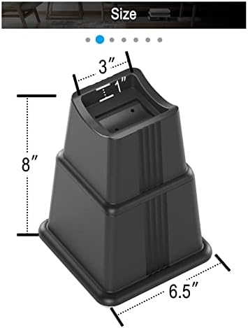 ZTON Adjustable Bed Risers - Up to 8 Height - Durable versatile for Sleep Sofa and Storage