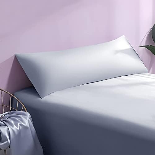 OLESILK Silk Pillowcase 20x54 Zippered Silver Grey