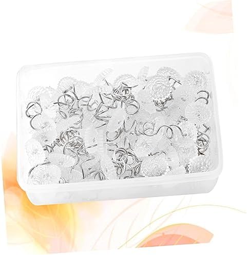VOSAREA 100Pc Transparent Stainless Steel Upholstery Pins for Sofa Cushions Non-Marking Fixation Nails