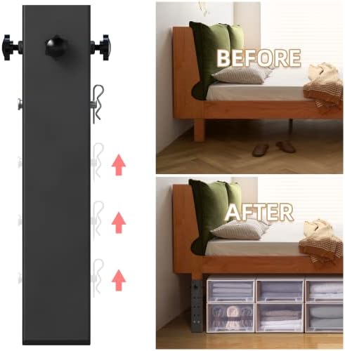 IREN introducer 4 Pack Super Heavy Carbon Steel Bed Risers Adjustable to 325181112 inches