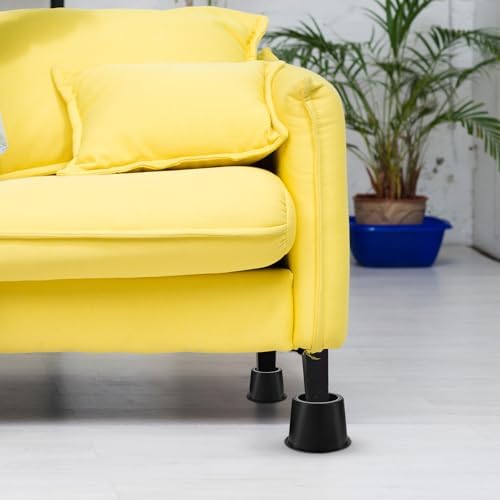 Powerful Bed Riser - 9-Piece Heavy Duty 4-Inch Round Bed Risers with Non-Slip Foam Pads for Chairs Sofas Tables Beds