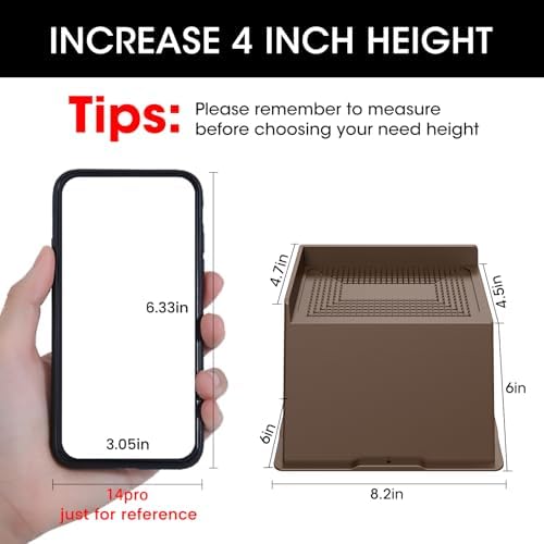 6 Inch Heavy Duty Bed Risers 4 PackDark Brown