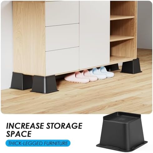 Premium 4-Inch PP Bed Risers - Heavy Duty and Slip-Resistant for Home and Office furniture
