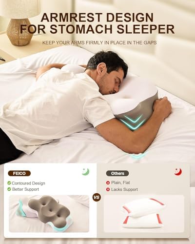 FEICO Cervical Pillow Neck Pain Relief Memory Foam Sleep Support