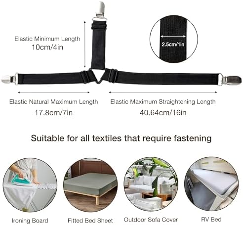 Jellymoni Bed Sheet Straps Easy to Install Durable Fasteners for a Cozy Sleep