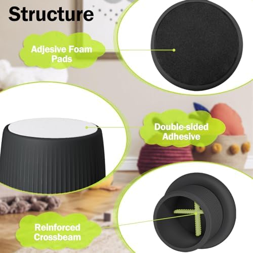 Adjustable Bed Risers - Professional Dual System Bed Stoppers for Home Office Use