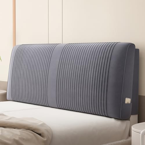 Wall Mounted Headboard Bolster Reading Pillow Dark Gray 160x60x8cm