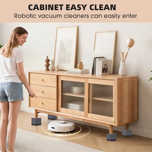 Adjustable Bed Riser for 15-3 inches Durable Non-Slip for Beds Sofas Load up to 4000 lbs Grey