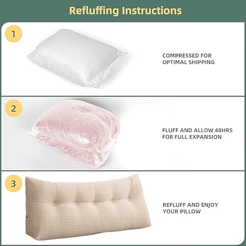 Perfect for Throws Back Support Reading Headboard Pillow