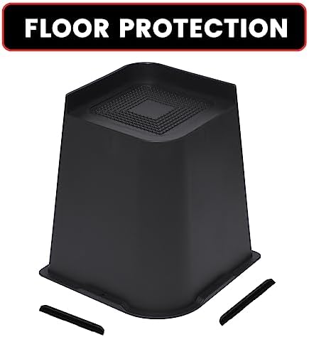 Industrial-Grade Bed Risers 8-Inch Rust-Proof for Sofa Table Chair Black 4-Pack