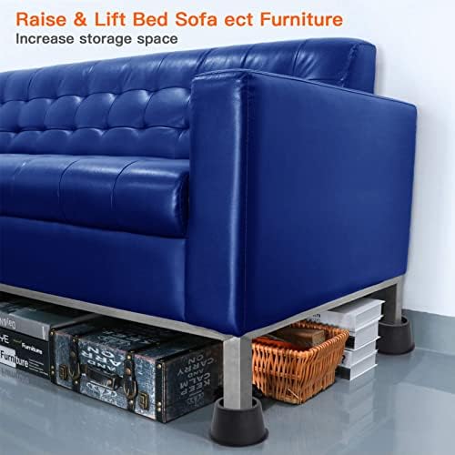 BTSD Home Round Bed Risers 4 Inch Set of 4 Black