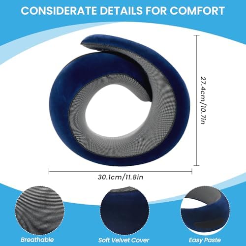 Premium Memory Foam Travel Neck Pillow Dark Blue