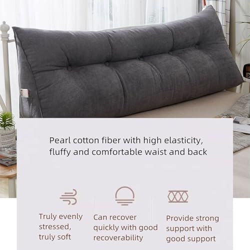 Triangle Reading Pillow with Removable Cover and Side Pockets