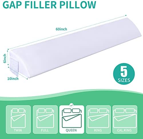 Moavica Bed Wedge Pillow for Headboard Mattress Gap Filler Durable Memory Foam