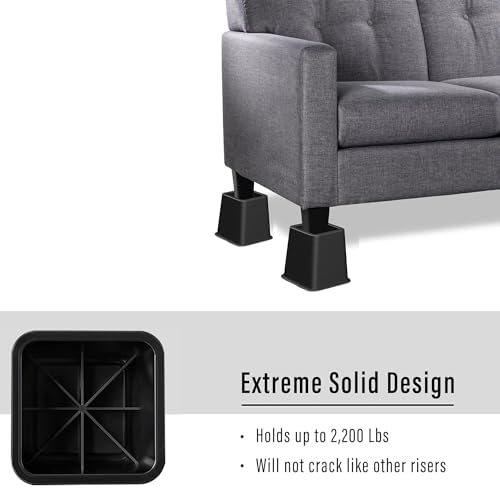 Lufia Bed Risers 4 Inch Heavy Duty Set of 4