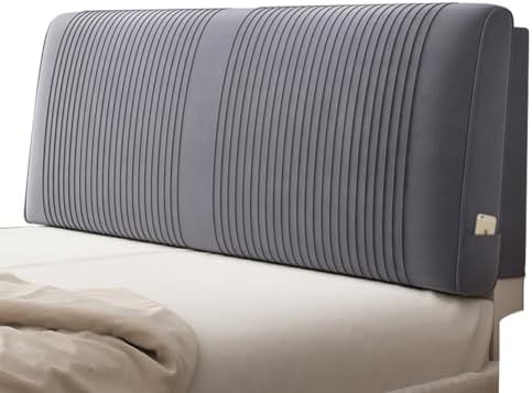 Wall Mounted Headboard Bolster Reading Pillow Dark Gray 160x60x8cm