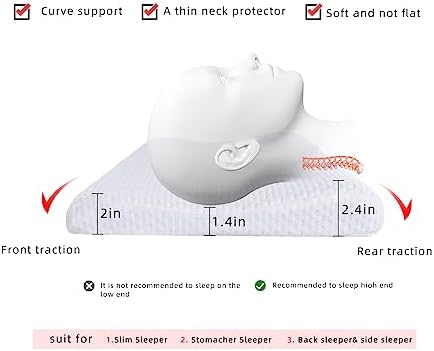 SUQ I OME Ultra Thin Memory Foam Pillow for Neck Pain Relief