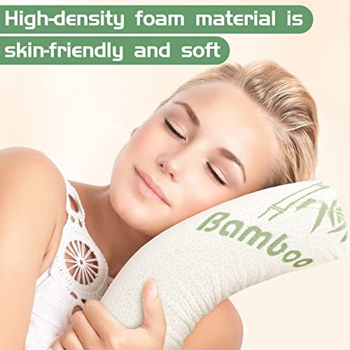 Bucherry Cervical Neck Roll Memory Foam Pillow - Supportive and Comfortable for Bed Travel and Yoga