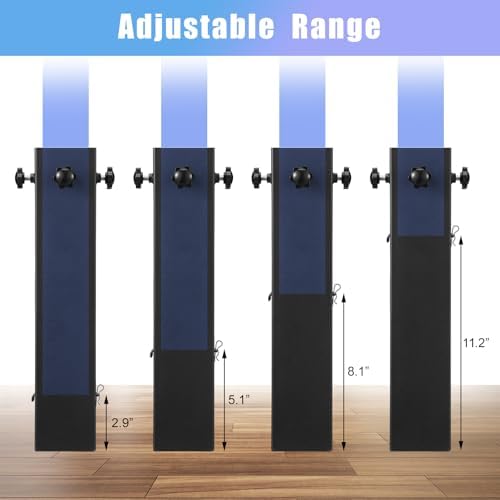 4 Pack Metal Bed Riser for Dorm Room 315 Inch Diameter Square Carbon Steel Adjustable Height Bed Risers