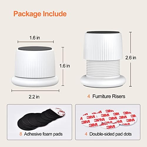 Adjustable Bed Risers White