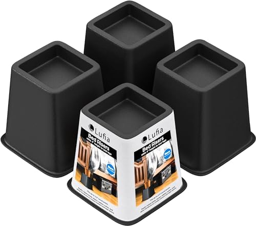Lufia Bed Risers 4 Inch Heavy Duty Set of 4