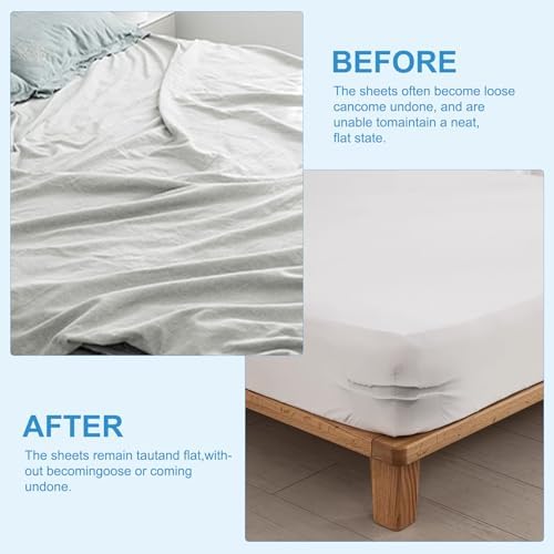 YnipandaHeavy-Duty Bed Sheet Holder with 4PCS Lock Strips for Mattress Keep Sheets Tight Secure in Place