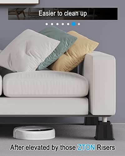 ZTON Adjustable Bed Risers - Up to 8 Height - Durable versatile for Sleep Sofa and Storage